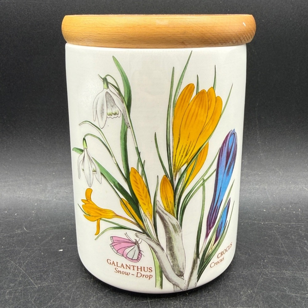 Vintage Portmeirion Botanic Garden 5" Canister Small Kitchen Jar Crocus Cottage